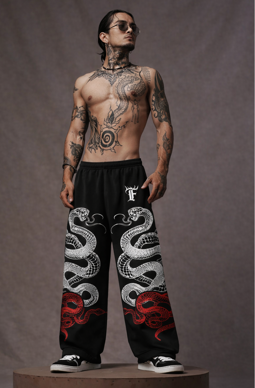 Noir Serpent Signature • Track Pant • Baggy Fit