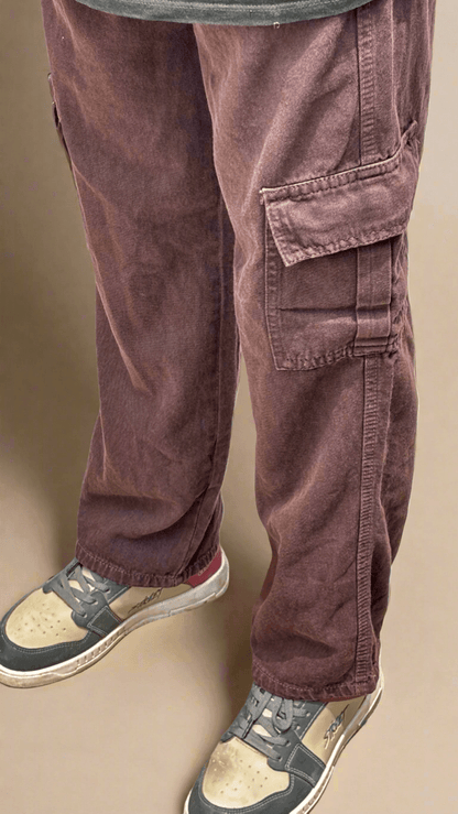 Solid Cargo Denim Pant | Coffee colour